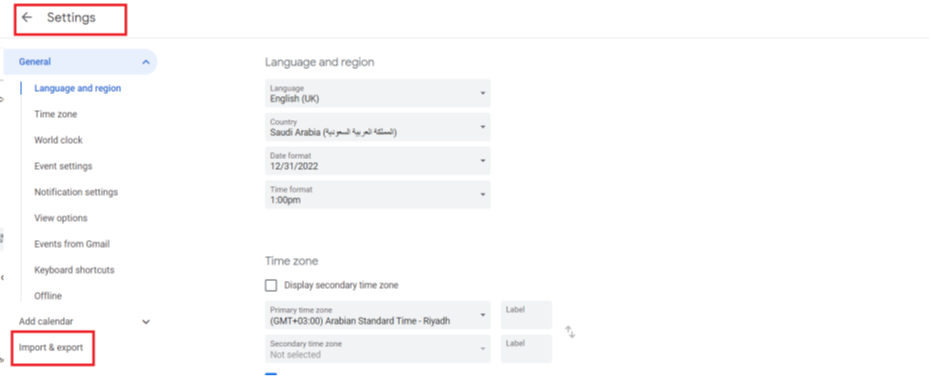 setting - import - export setting - import - export