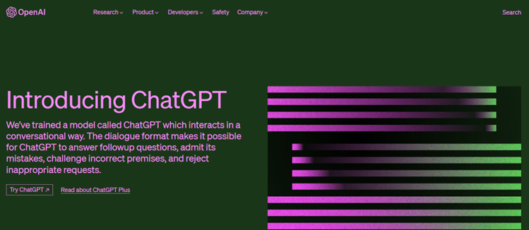 صفحة chatgpt على موقع openai مع تمييز زر try chatgpt صفحة chatgpt على موقع openai مع تمييز زر try chatgpt