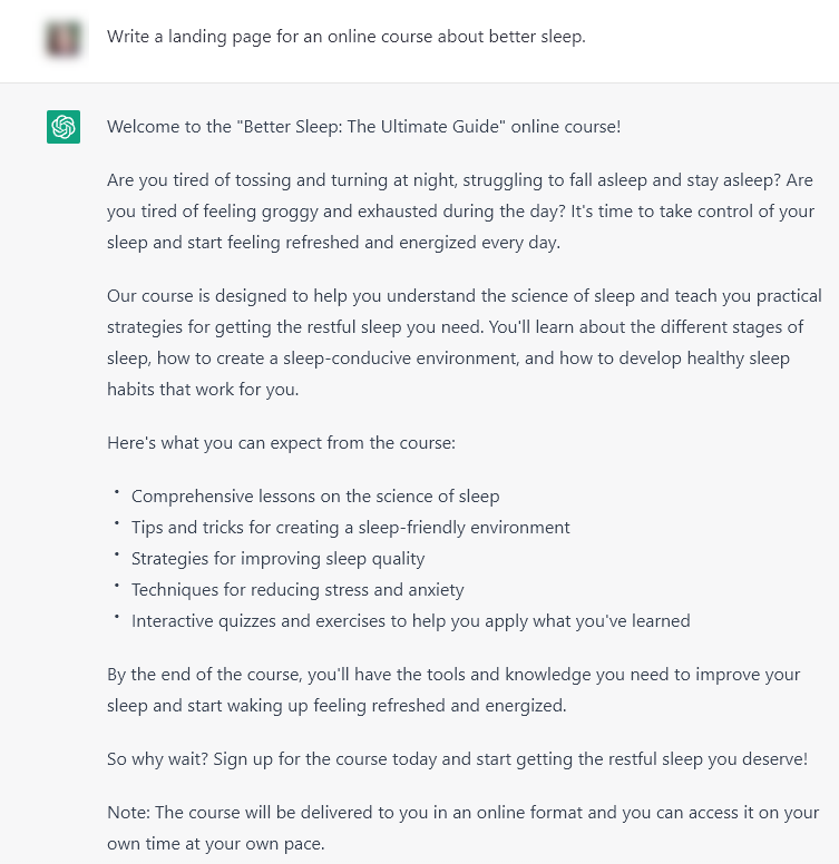 مثال على صفحة مقصودة كتبها ChatGPT مثال على صفحة مقصودة كتبها ChatGPT