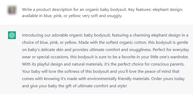 مثال على وصف منتج مدعوم بالذكاء الاصطناعي مثال على وصف منتج مدعوم بالذكاء الاصطناعي