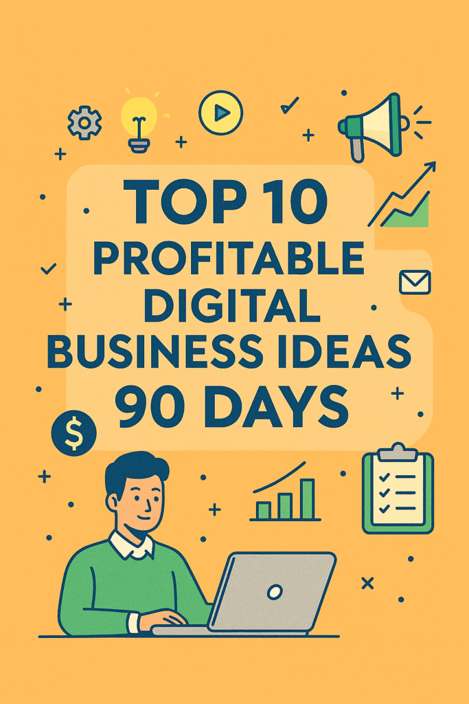 أفضل 10 أفكار لمشاريع رقمية مربحة خلال 90 يوم